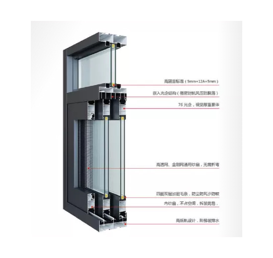 108三轨非断桥推拉窗型材